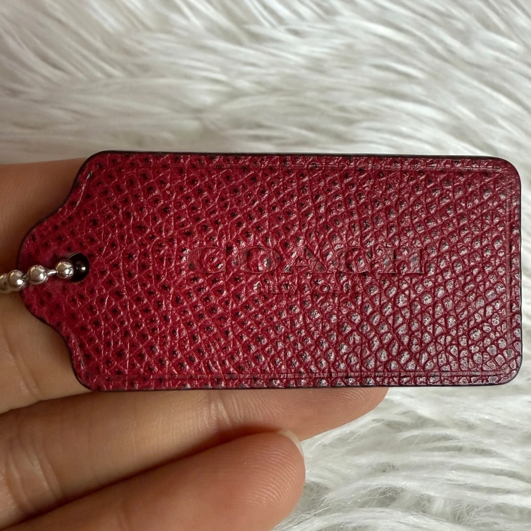 2 Coach Red Fob Bag Charm Hang Tag Hangtag